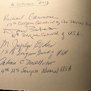 The Surgeons General's signatures in our Drs. Barry and Bobbi Coller Rare Book Reading Room 2018 visitor's book.